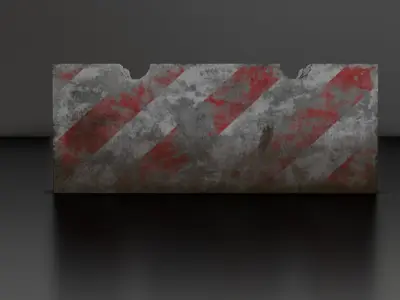 Concrete road block low-poly Low-poly 3D model