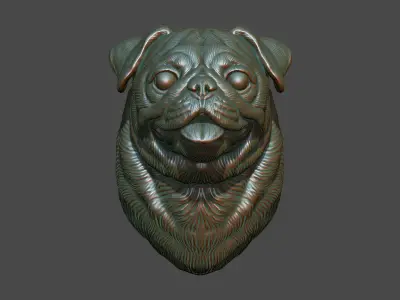 Pug bust version 1 3D print model