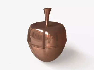 Bowl Apple Bronze Low-poly 3D model