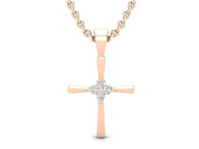 AV 683 Diamond Ladies Cross Pendant 3D print model