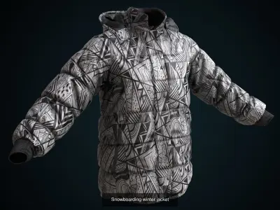 Snowboarding winter jackets 3D Model Pack