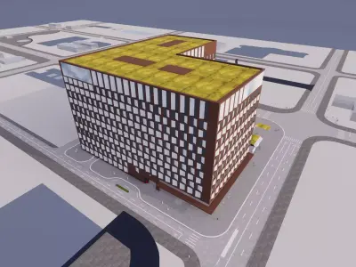 Urban Beacon Office Building Proposal - Azure Crystal Valley 3D model
