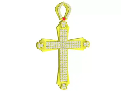 Luxury Pave Cross Pendant 3D Model  4269 3D print model