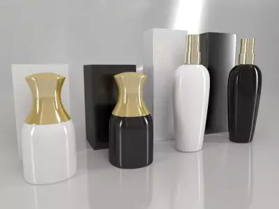 4 Luxury Bottle and Box - Pack 02 - 3D model