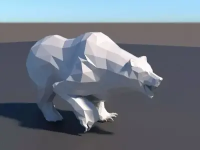 Lowpoly Bear polar in low polygons 3D model