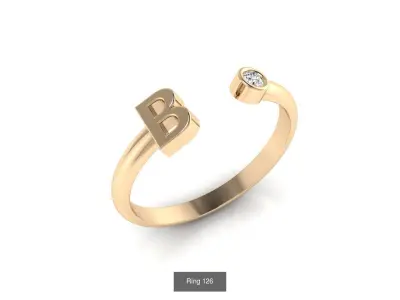 Collection 22 Alphabet ring 3D Model Pack