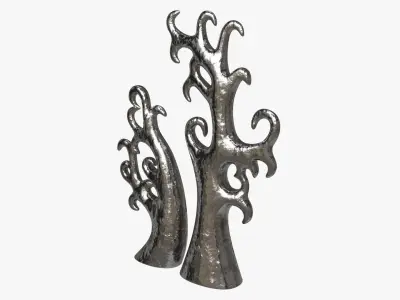 Abstract Tree Ceramic Figurine Set 06 v3 3D model