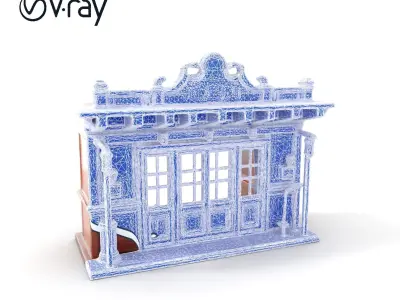 Western Saloon Facade Model Pack  D Architectural Design Low-poly 3D model