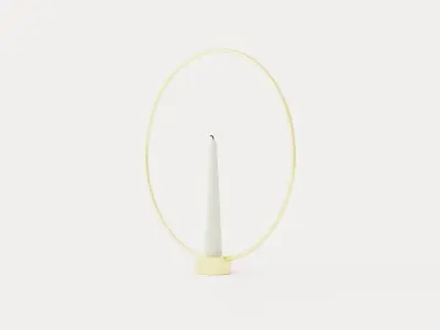 Gloria Candlestick Large - Brass Low-poly 3D model