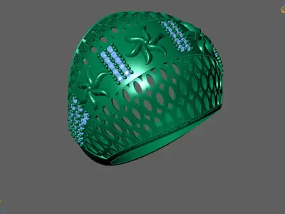 Women Ring With Stone Diamond Ready STL 3DM Models Womens Rings 3D print model 15