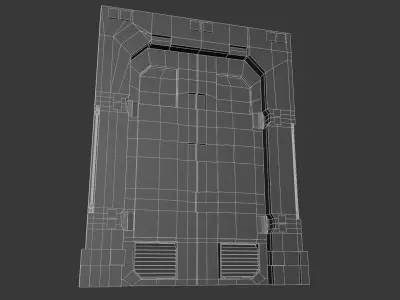 SciFi Industrial Door Game Ready PBR Asset Low-poly 3D model