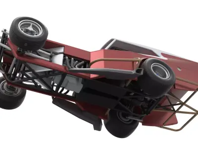 Vintage Dirt Modified stock car Version 5 Scale 1 to 25 3D print model