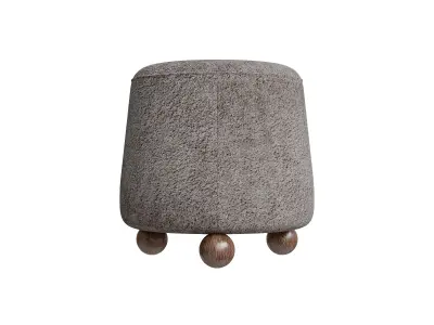 3 Legged Round Ottoman Low-poly 3D model