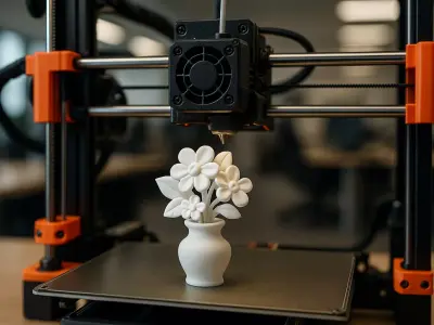 Floral Arrangement Decorative Vase 3D Printable STL Model 3D print model