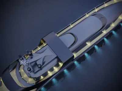 modern megayacht 106m length 3D model