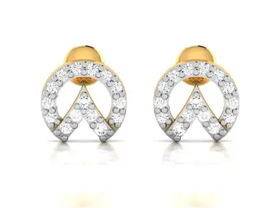 Solitaire Women Earring 3D print model 3