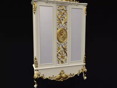 sideboard ornate gold and armoire 3D model