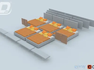 Blossom Bed Set 3D model