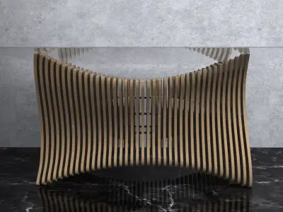 Parametric Wavy Wooden Furniture 15 - CNC files for cutting 3D model