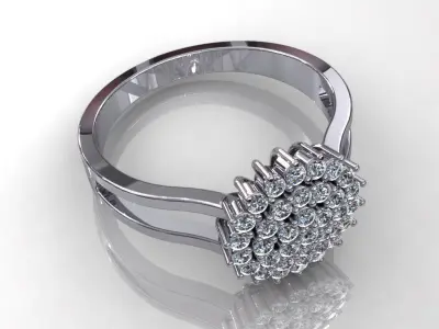 Flower Loose Stone Wedding Ring 3D print model