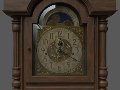 PBR Grandfather Clock Low-poly 3D model