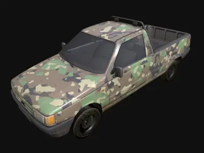 Fiat Fiorino pick up 1997 Low-poly 3D model