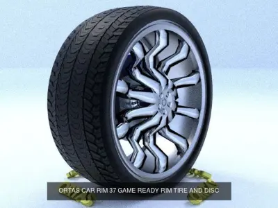 ORTAS CAR RIM 37-38 GAME READY RIM TIRE AND DISC 3D Model Pack