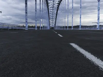 Steel Through Arch Bridge 3D model