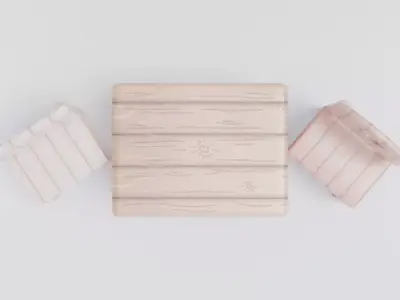 Wooden Furniture Set 3D Model Collection