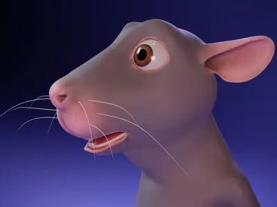 Cartoon Rat Low-poly 3D model