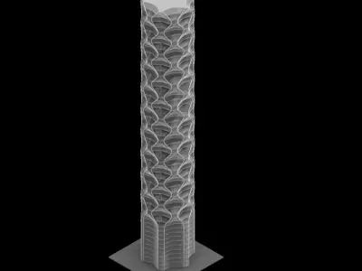 Futuristic  Architectural Tower - Nature inspired design 3D model