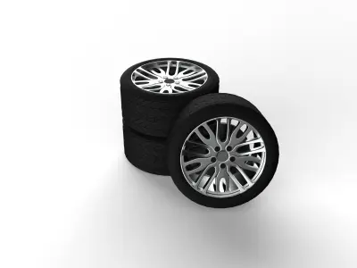  Premium 3D Tire Assets for Realistic Visualizations Low-poly 3D model