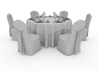 Banquet Table and Chair 50 3D model