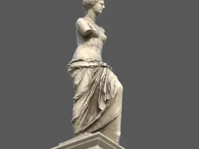 Pedestal with Venus de Milo Low-poly 3D model