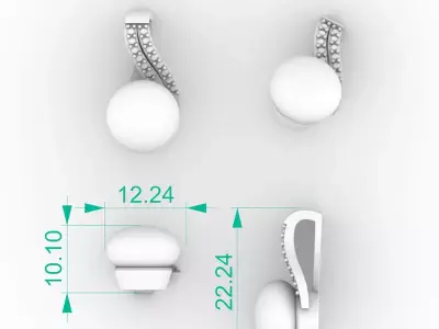 Luxury Pearl Diamond Twist Pendant 3D print model
