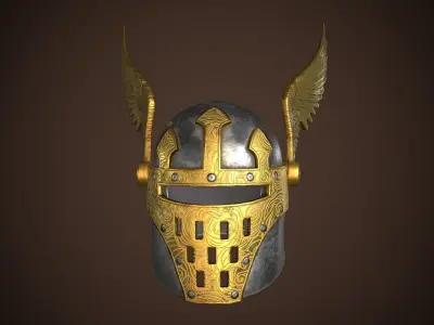 Paladin Helm Low-poly 3D model
