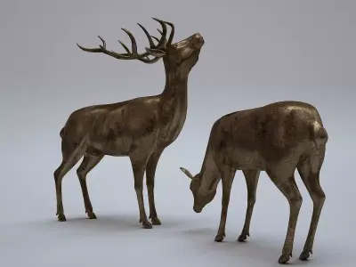 Deer Statues 3D model