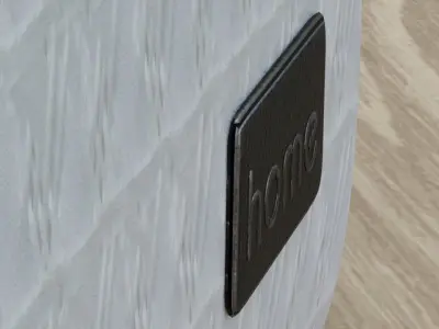 Basket for interior decoration with a metallic plate  Free 3D model