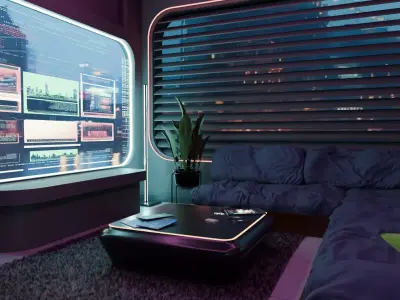 Cyberpunk Room Low-poly 3D model