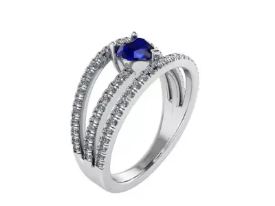 Heart Cut Split Shank Ring 4024 3D print model