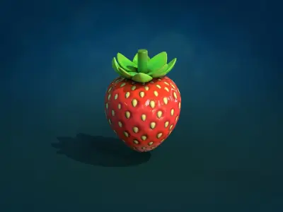 Strawberry Low-poly 3D model