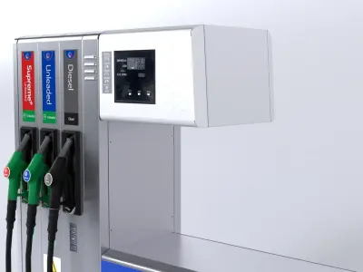 Fuel Dispenser ExxonMobil Brand 3D model