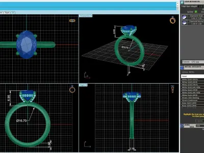 Solitaire Oval Diamond Ring 3D print model