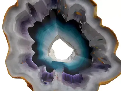 Detailed Agate Geode Crystal Rock Low-poly 3D model
