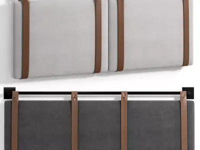 Upholstered Wall Mount Floating Headboard By Nathanjames 3D model