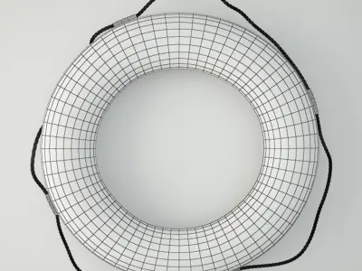 1950s Red and White Life Preserver 3D model