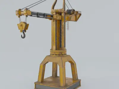 Construction crane Low-poly 3D model