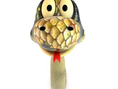 Cartoon Snake Low-poly 3D model Low-poly 3D model