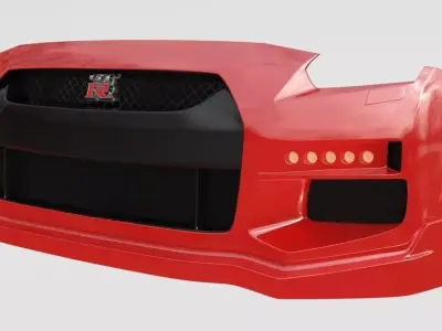 4 x gtr front bumpers Low-poly 3D model