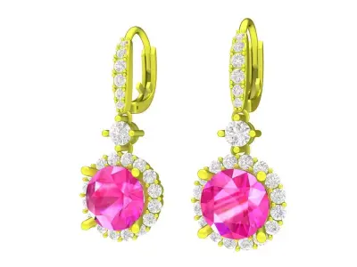 7288 luxury diamond hoop earrings 3D print model